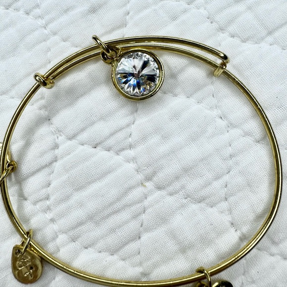 Alex and Ani April Birthstone Charm Bangle - Clear Crystal - Picture 4 of 10